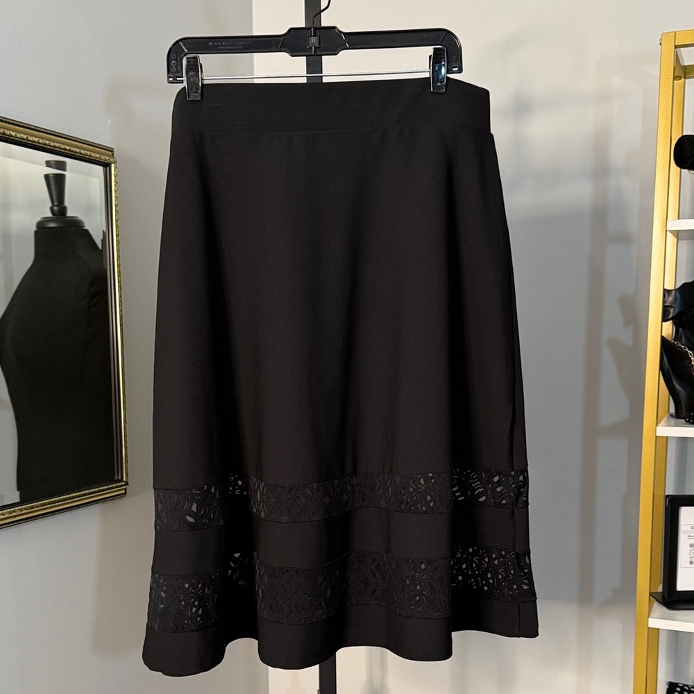 Black Lace Trim Skirt